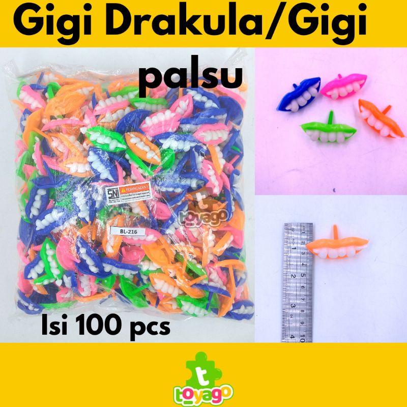 Mainan Gigi Palsu/Gigi Drakula Gigit Isi 100 Pcs Grosir Murah