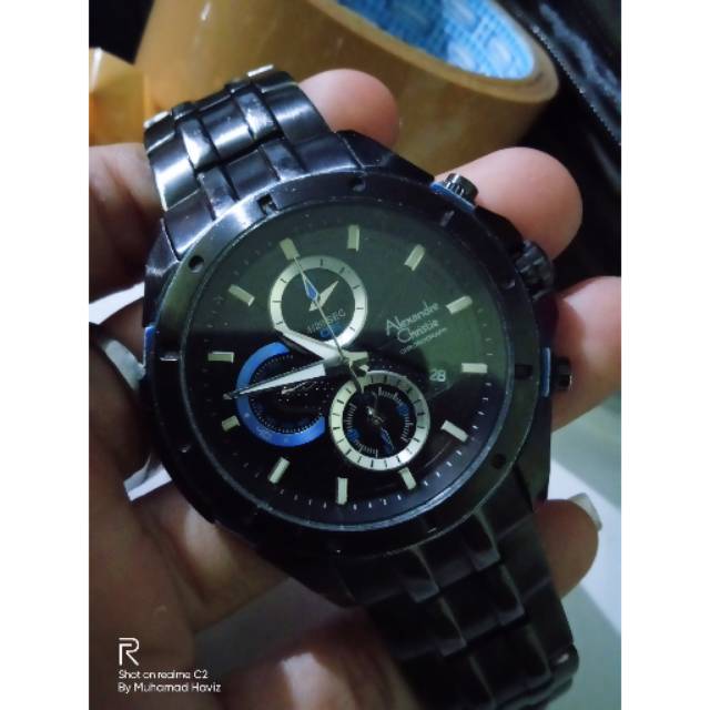 Jam Tangan Pria Alexandre Christie AC 6246MC Black Chronograph Second Original Preloved