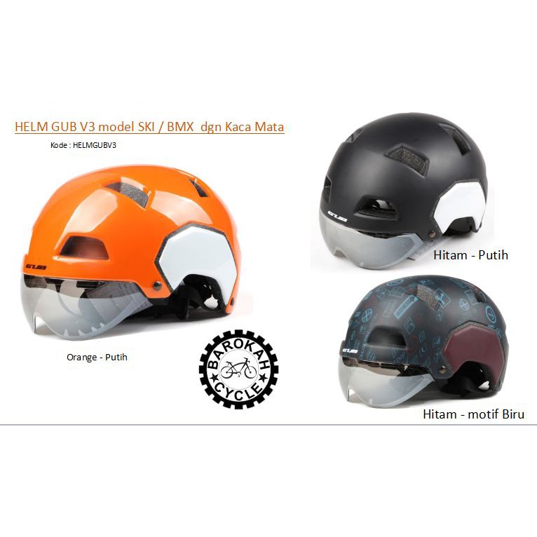 Helm GUB V3 model SKI / BMX kacamata