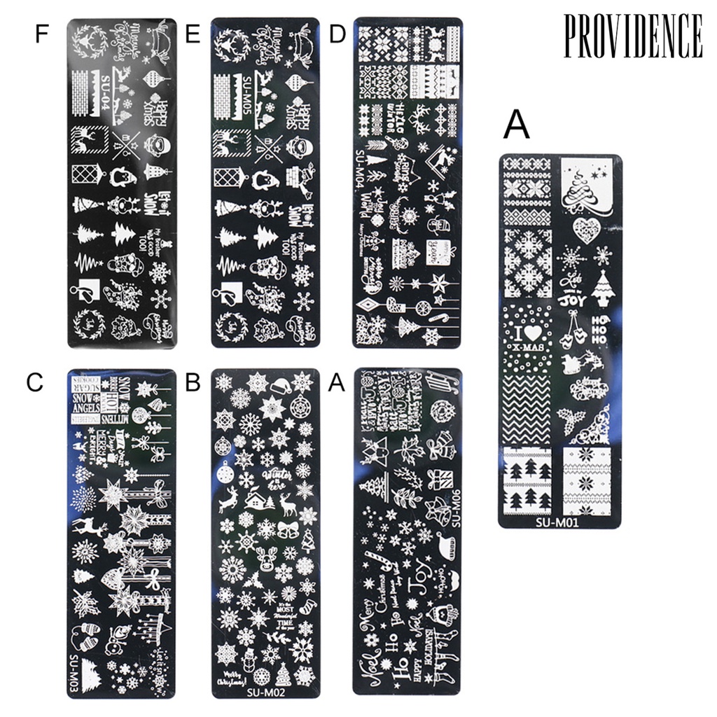 Providence Manicure Printing Mold Easy to Use Rust-Proof Stainless Steel Christmas Nail Template Manicure Stamping Plate for Girl