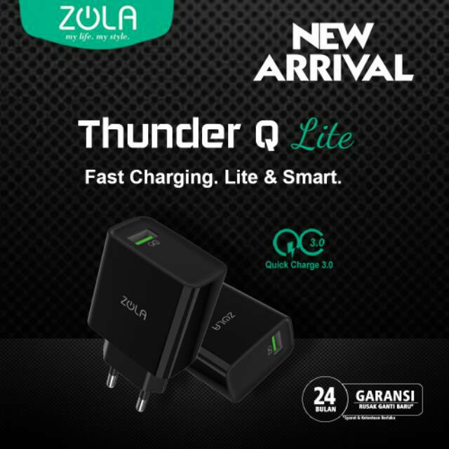 Zola International Thunder Q Quick Charge 3.0 (QC 3.0) USB Charger