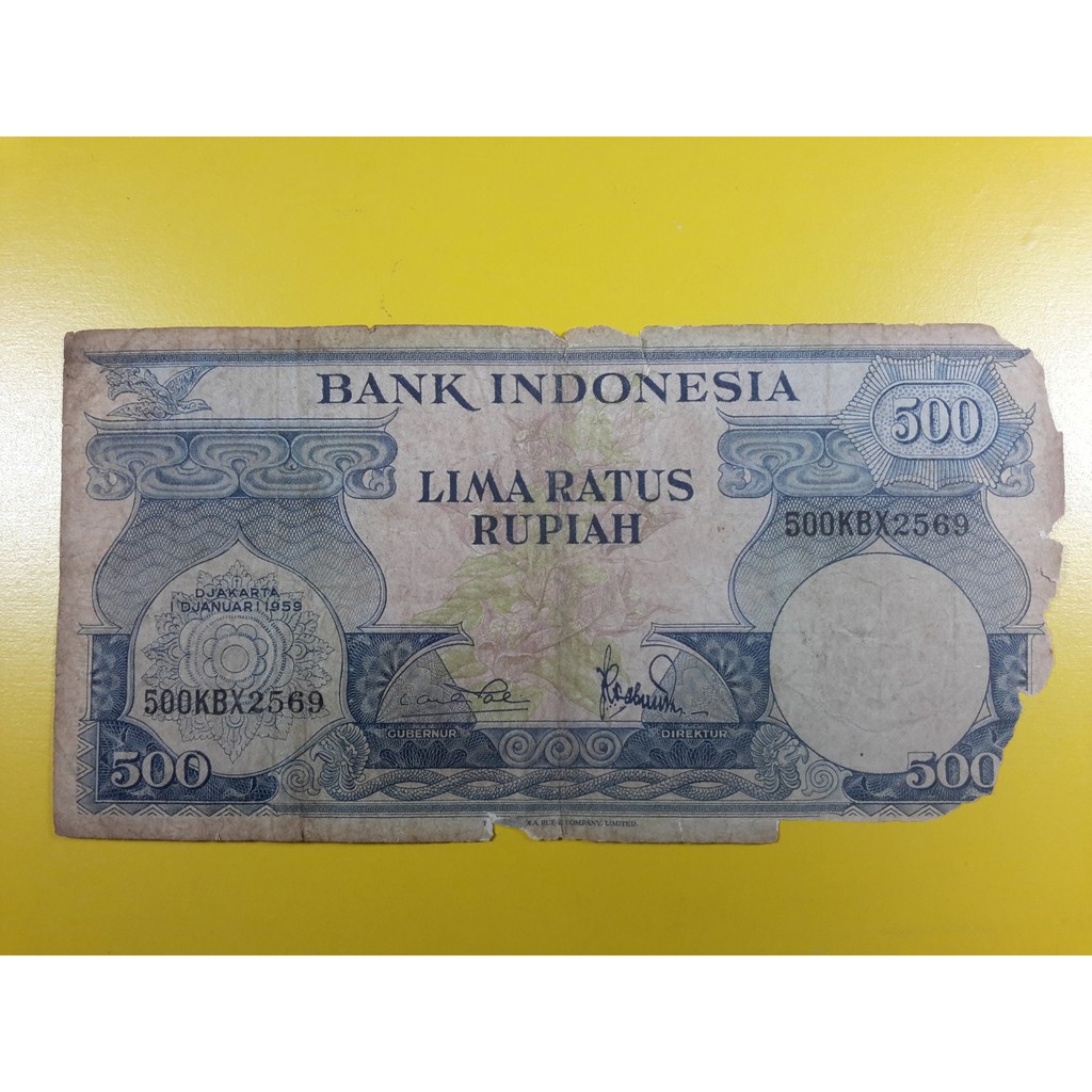 Uang Kuno Indonesia 500 Rupiah Tahun 1959 G