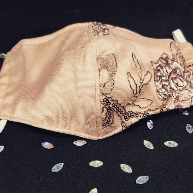 Masker gaun pengantin | masker mewah | masker brokat