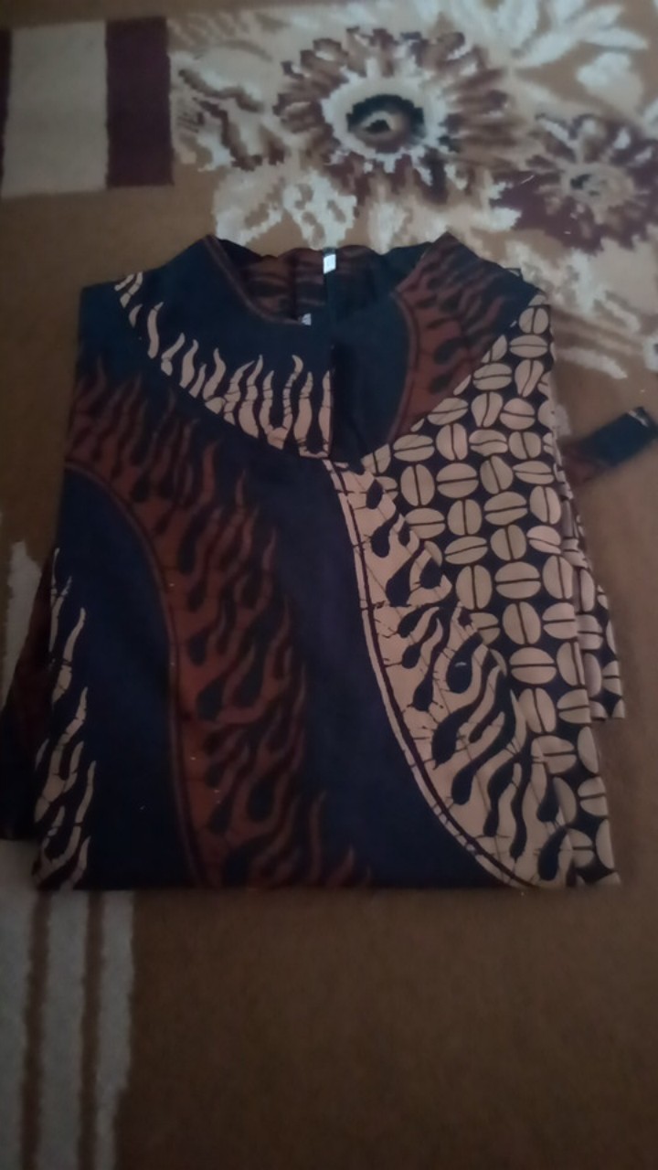 M-l-xl-xxl Batik Tunik Wanita Asj Sa Hrb026 Kenongo Pekalongan Sogan Tulis