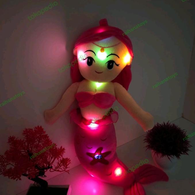 Mainan anak perempuan Boneka Putri Duyung lengkap dengan lampu LED dapat Menyala Lucu dan Imut