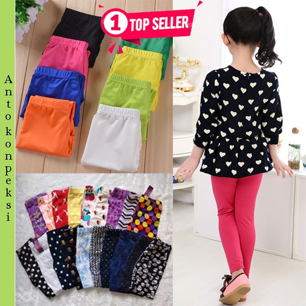 Legging Panjang Lejing Anak Perempuan Harian Motif dan Polos usia 1-2 tahun / celana panjang