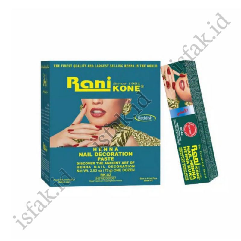 Henna Rani Kone RK 82 Nail Decoration Paste Reddish Kutek Kuku Warna Kemerahan Pacar Kuku Original