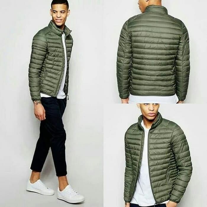 NEW JN JAKET WINTER PULL AND BEAR PUFFER QUILTED PADDED JACKET OLIVE ORIGINAL