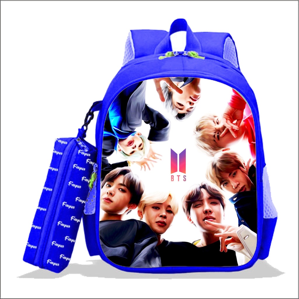 Tas wanita korean BTS Sekolah Tk Paud sd - Tas Anak sekolah BTS - Tas sekolah Anak- Ransel anak sekolah karakter BTS