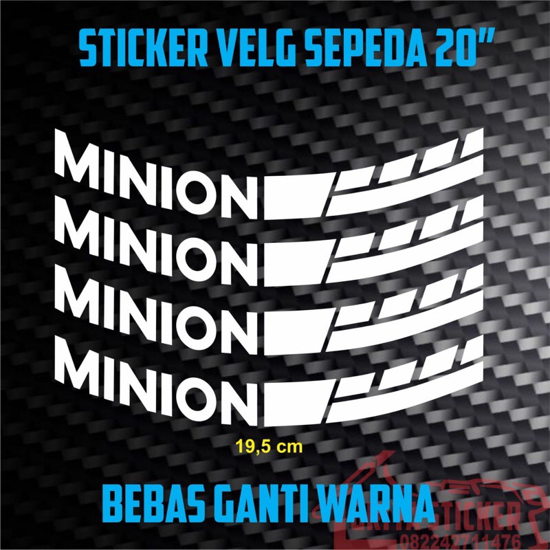 Cutting sticker - stiker decal velg sepeda minion rims 20 inch