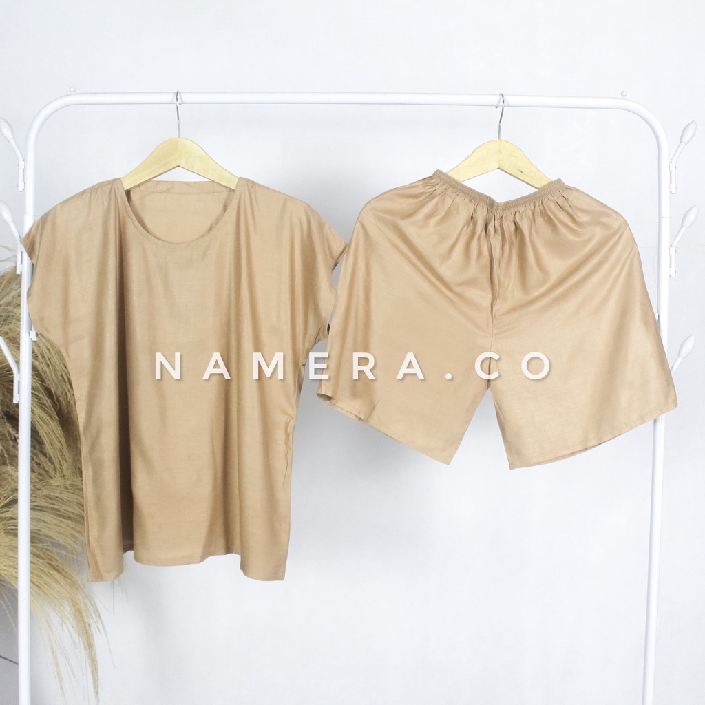 Baju Tidur Wanita Lengan Pendek Polos Full Rayon