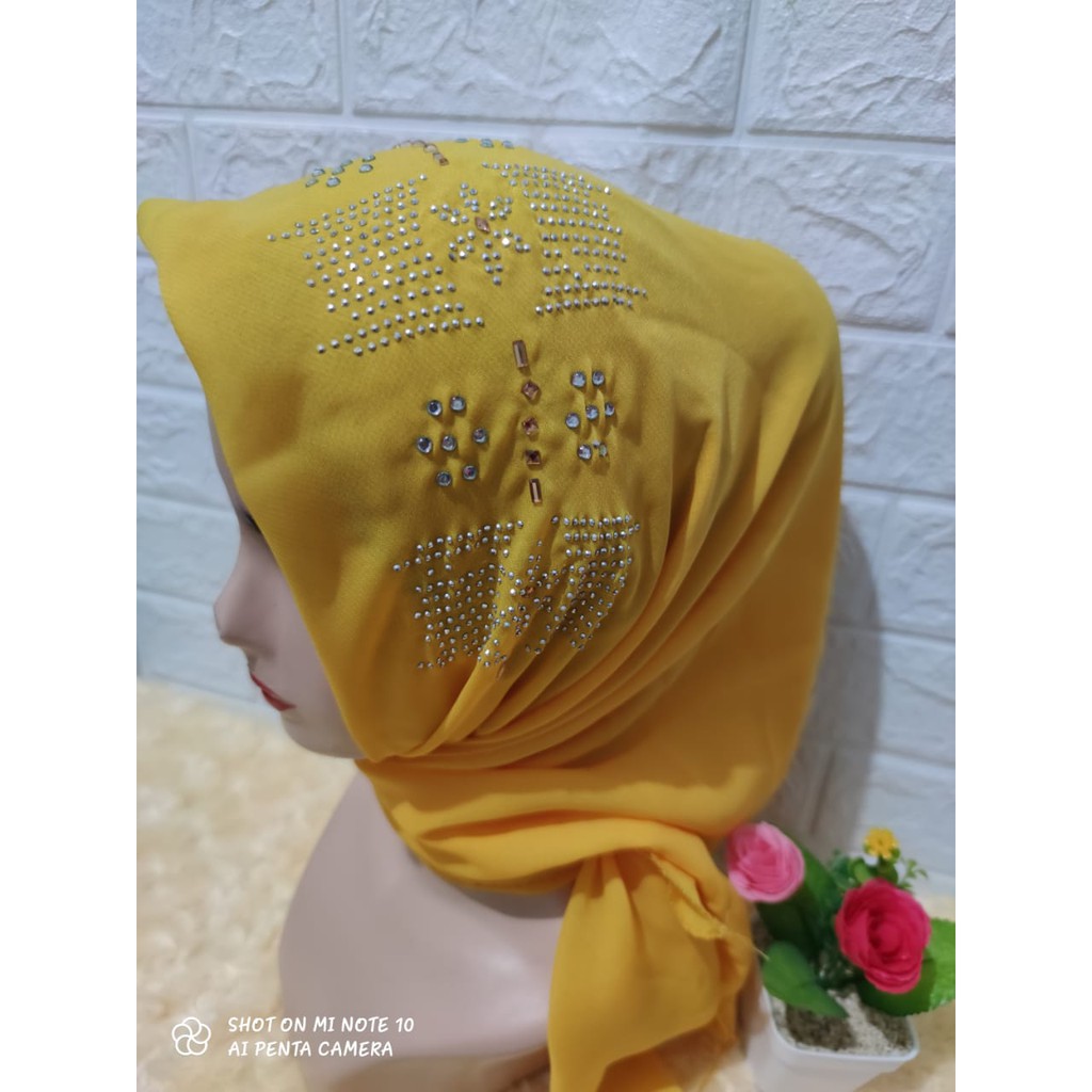 hijab payet murah grosir / hijab mute swarovski glamour / Hijab Segi Empat mute / Jilbab SegiEmpat m