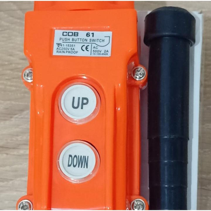 Hoist Push Button Waterproof Remote 2 Tombol COB-61 Up Down Bg20B0