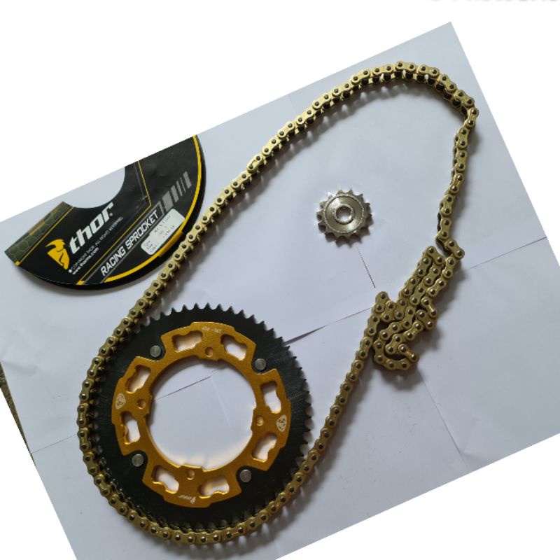gear gir set klx crf thor trabas satu set rantai expe 52 53 54 55 55 / gir set thor klx crf