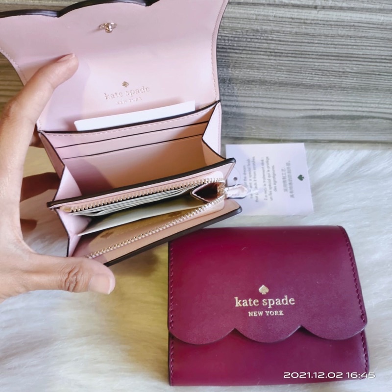 Kate spade small flap wallet leather blackberry | dompet branded original