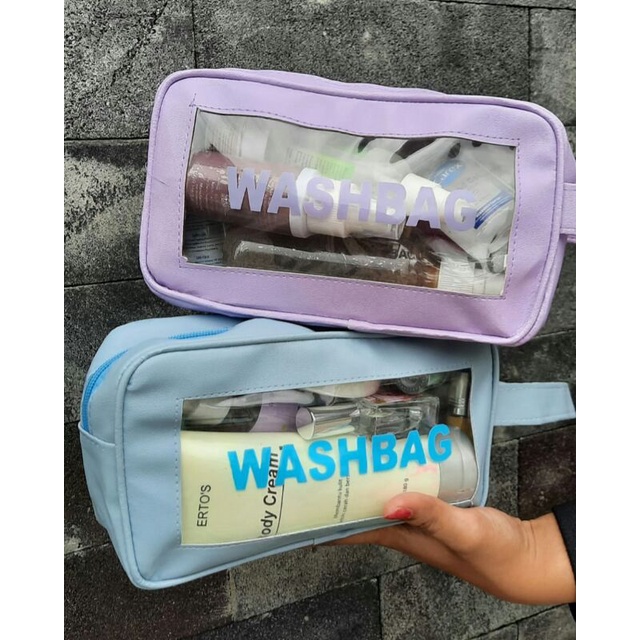 Pouch Kosmetik Wash Bag / Pouch Make Up Transparan / Tas Kosmetik Serbaguna