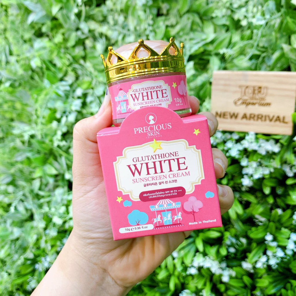 Extra Pure GLUTATHIONE SUNSCREEN CREAM MUKA SPF 50 PEMUTIH MUKA WHITENING SUNBLOCK FOUNDATION