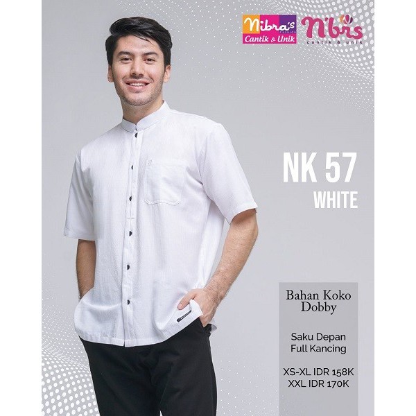 Baju Koko Lengan Pendek Terbaru Lebaran 2020 Nibras Nk 57 Putih Bisa Cod Shopee Indonesia