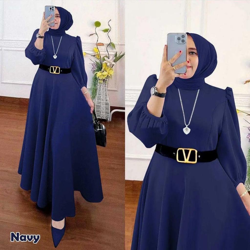 BAHAN SHAKILA | SHAPIRA MAXI DRESS + FREE BELT | SIZE JUMBO 5L XXXL XXL XL L M S