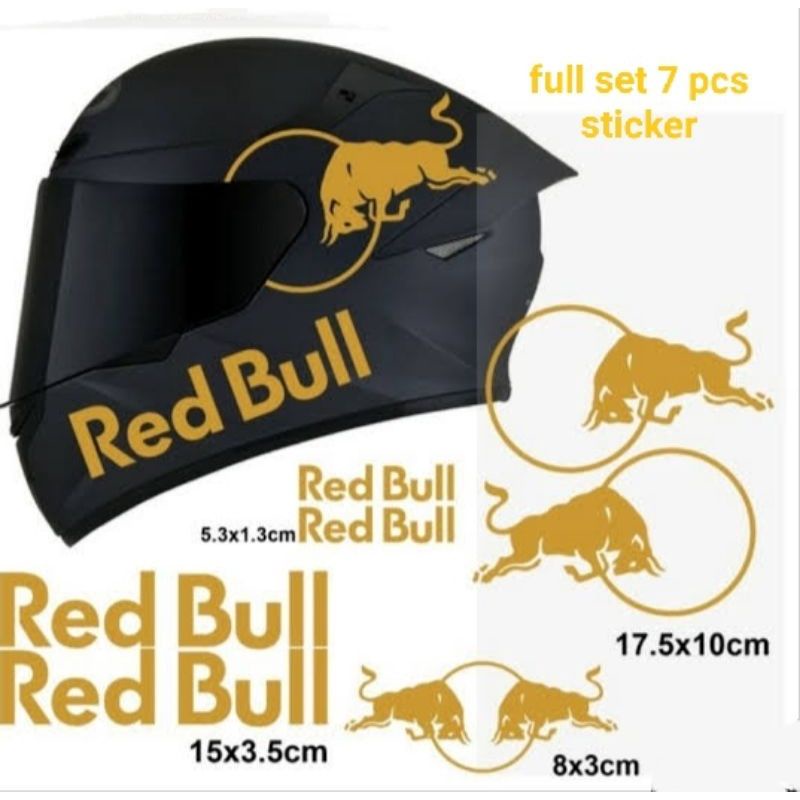 STICKER REDBULL HELM RED BULL SET CUTTING