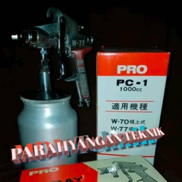 Spray Gun PRO Tabung Bawah Model W-77 PC 1 Kapasitas 1000 cc