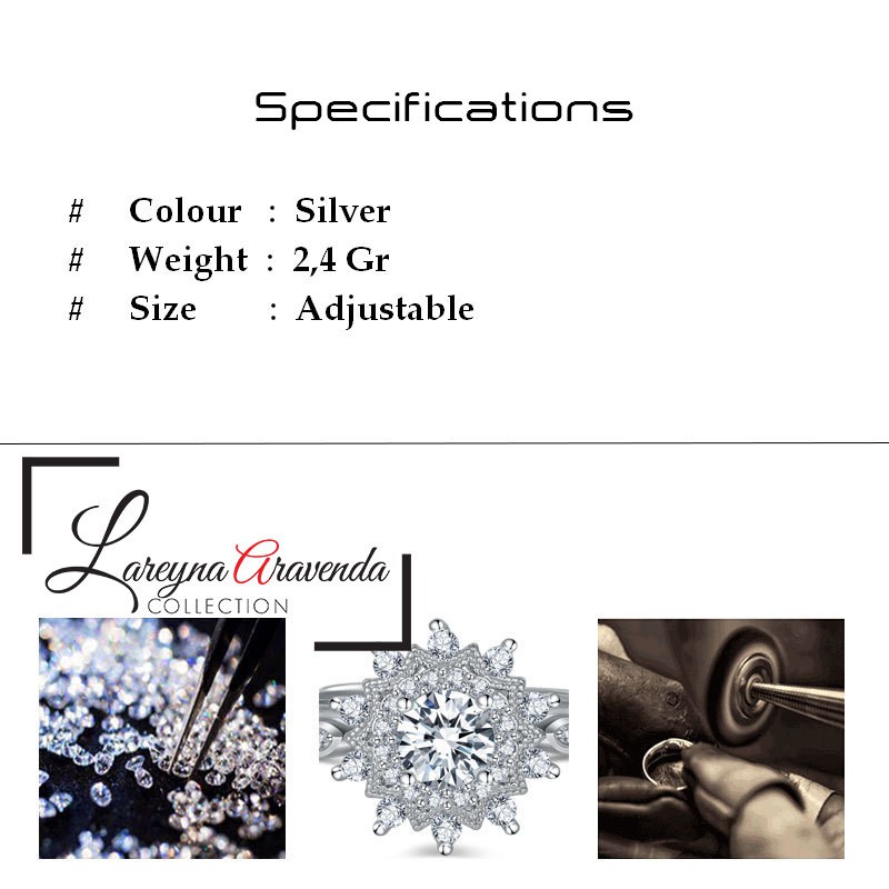 Cincin Wanita Model Snowflake Diamond Crystal Zirconia CC002