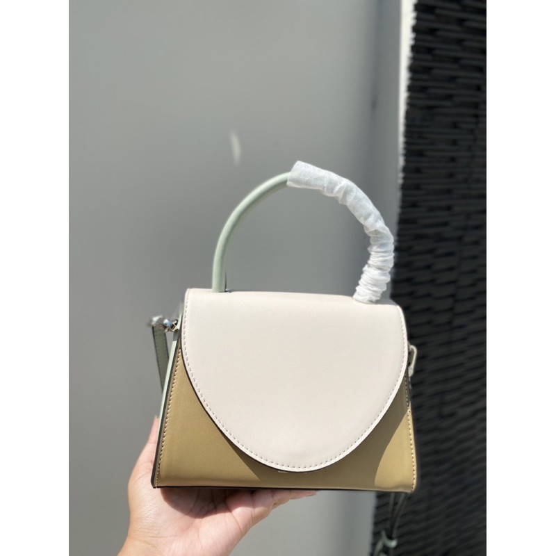 Croc-Effect Structured Top Handle Bag