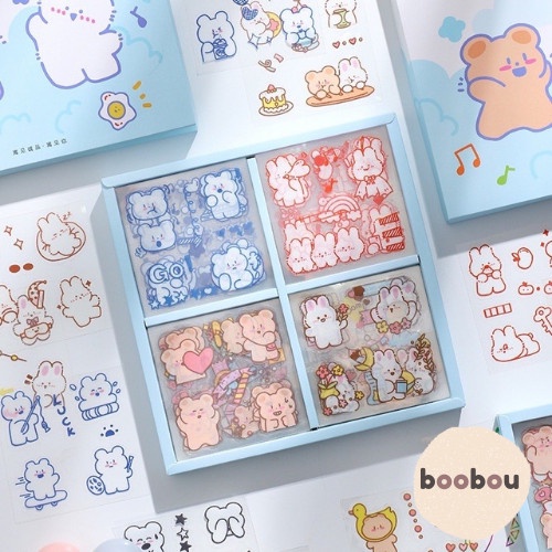 

10 PcS Cute Sticker Decorative Planner Lucu Happy Life Tahan Air Stiker