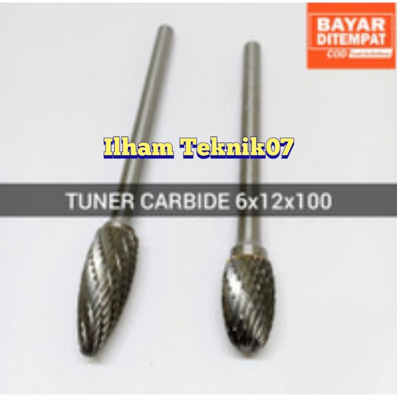 bor tuner 2 arah tuner 2 arah batang 6mm kepala 12mm long 100 bor Carbide tuner cuner tuner long