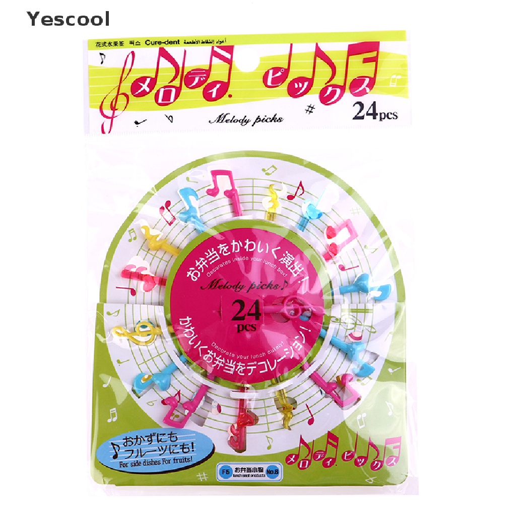 Yescool 24pcs / set Garpu Buah / Dessert / Kue Mini Motif Kartun Untuk Anak