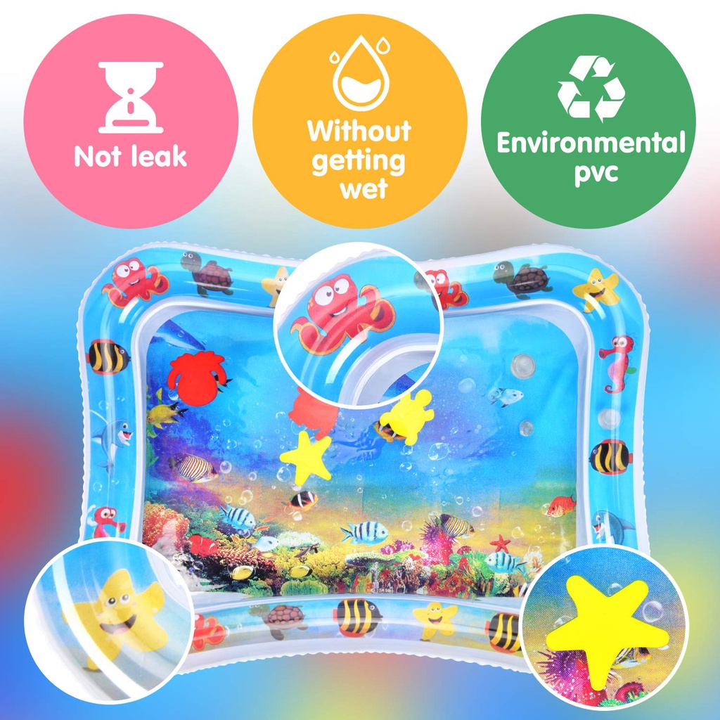 Baby Kids Water Play Mat Inflatable Infants Tummy Time Playmat Toy