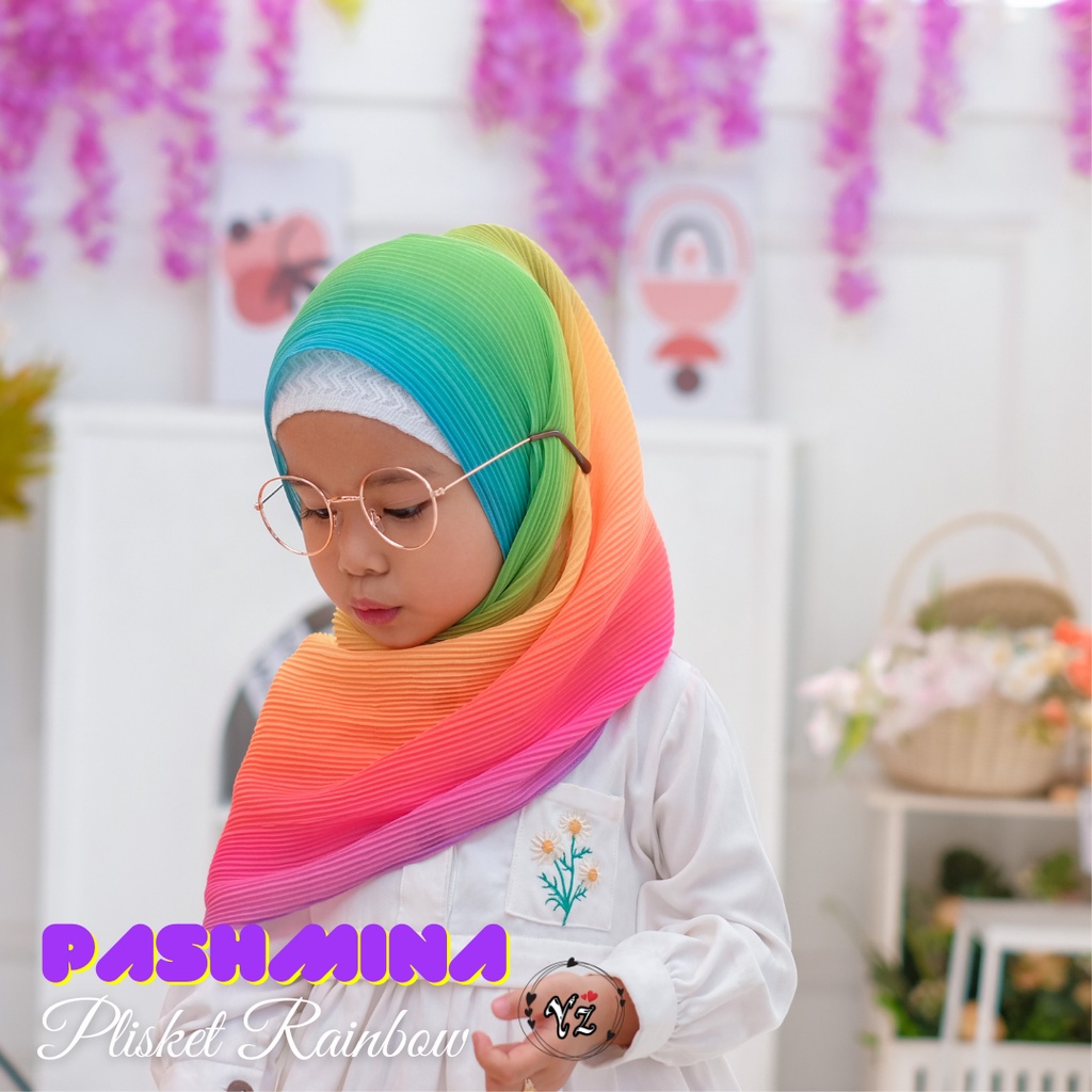 Pashmina Plisket Rainbow | Kids &amp; Mom