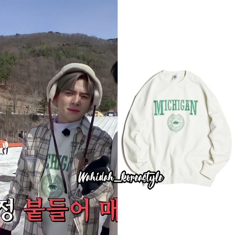 Sweater Yoshi Treasure "Michigan" Baju Idol KPop Fashion