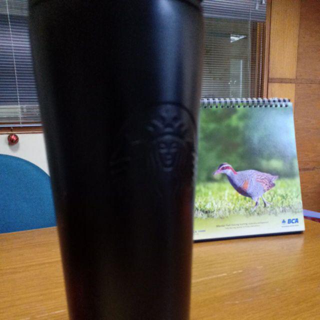 Starbucks Tumbler Siren Black Matte Troy Limited Rare Stainless