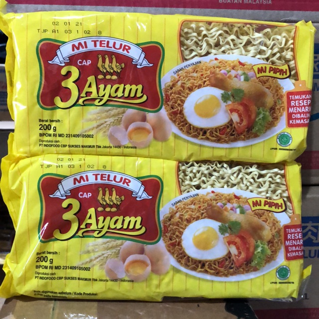 

Mie Telur Cap 3 Ayam 200gr