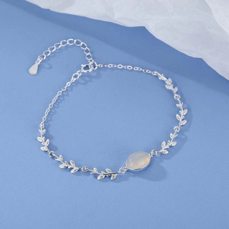 Gelang Rantai Giok Hetian Alami Bahan S925 Silver Untuk Wanita