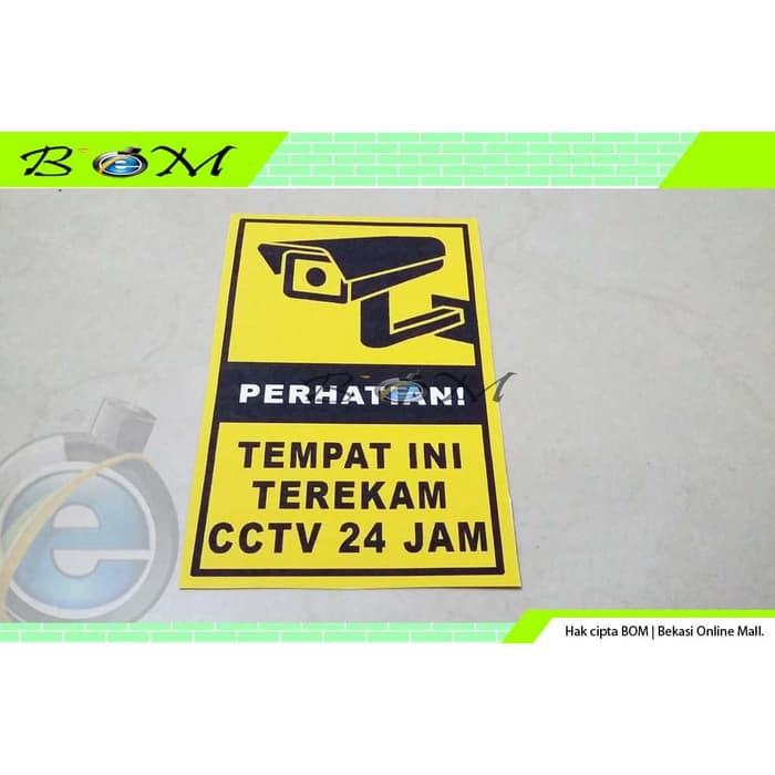 

stiker sticker warning perhatian tempat ini terekam cctv 24 jam