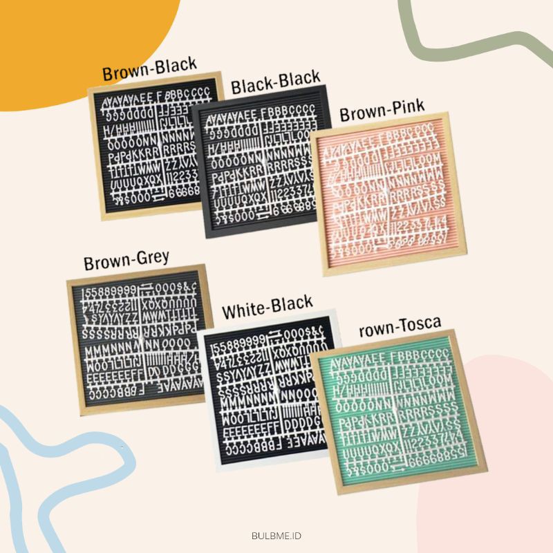 Letter board / Papan nama huruf bayi / Felt letter board square