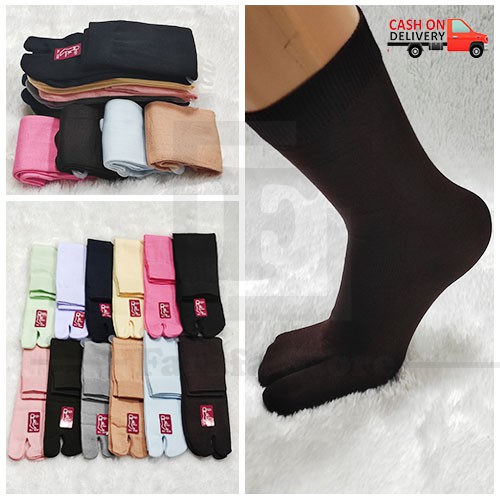 Kaos kaki jari jempol wanita muslimah polos bahan polyester