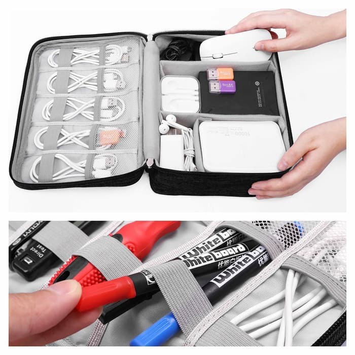 Trend-TRAVEL POUCH ORGANIZER CABLE GADGET BAG TAS KABEL CHARGER USB HP IPAD