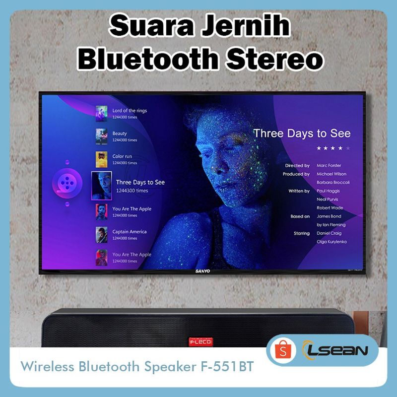 Speaker soundbar bluetooth wireless F-551BT untuk Laptop / PC /Gaming