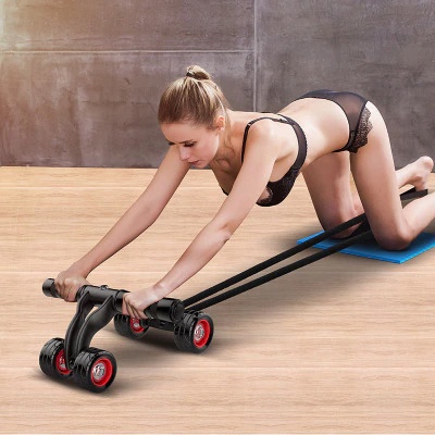 Wheels Abdominal Roller Alat Fitness Equipment Muscle Exercise Body Arm Waist Gym AB Exercise Power Muscle TrainerPower Wheel Alat Fitness Roller / Fitnes / Latihan Perut / Olahraga / Roda / Alat Gym / pitnes