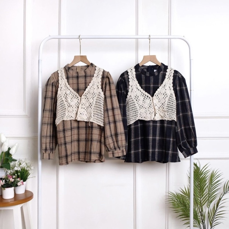 TUNA VEST FLANEL SET