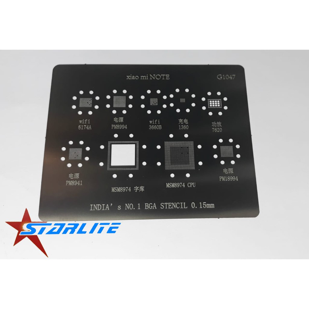 

BGA STENCILS XIAO MI NOTE - G1047