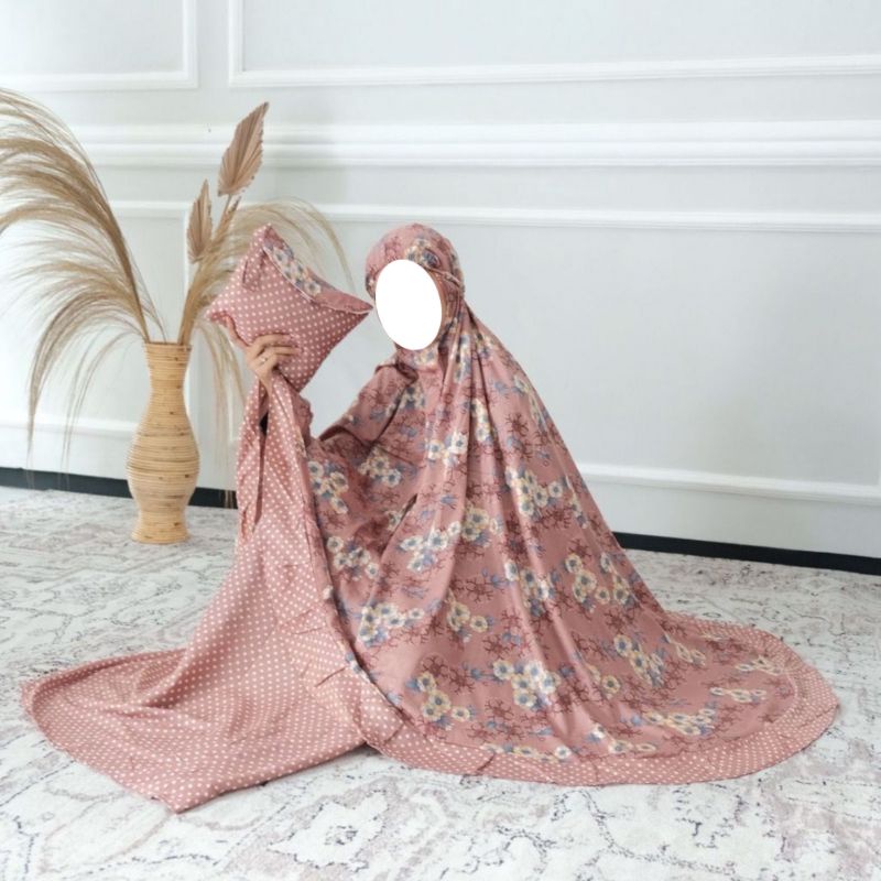 Mukena Dewasa Jumbo Rayon Bali Adem Bagus Motif Inka Murah Ecer Grosir