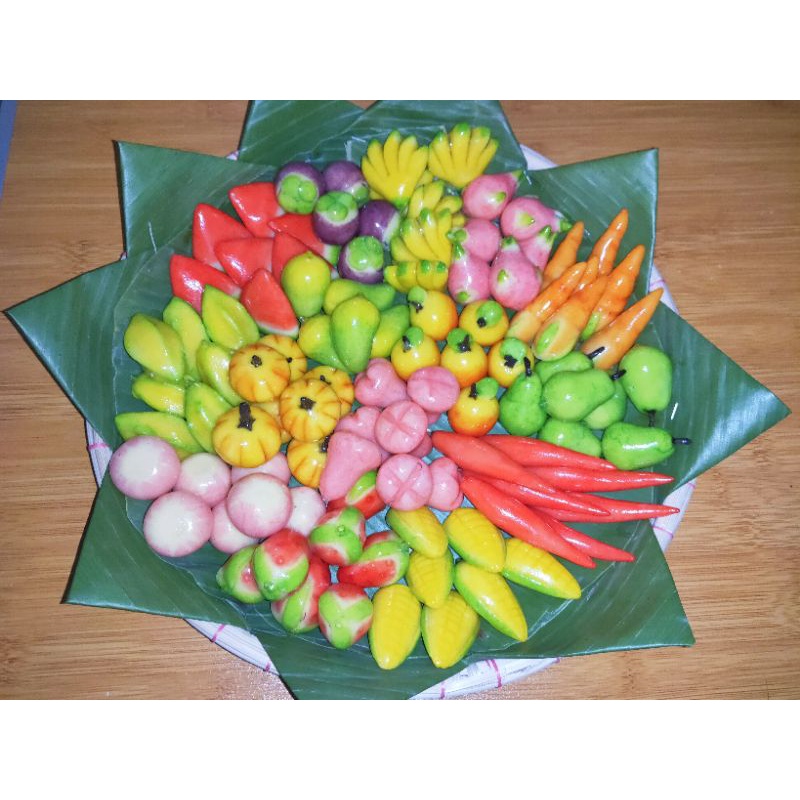 Kue Lukchup / Kue Tampah 100pcs Kue buah mini thailand Look Chup Dessert Hampers