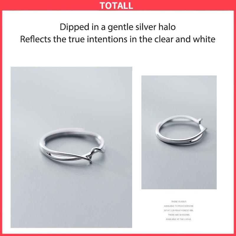 COD Cincin Garis Sederhana Cincin Geometris Wanita Cincin Lembut Terbuka Cincin Jari Telunjuk Pacar-Totall