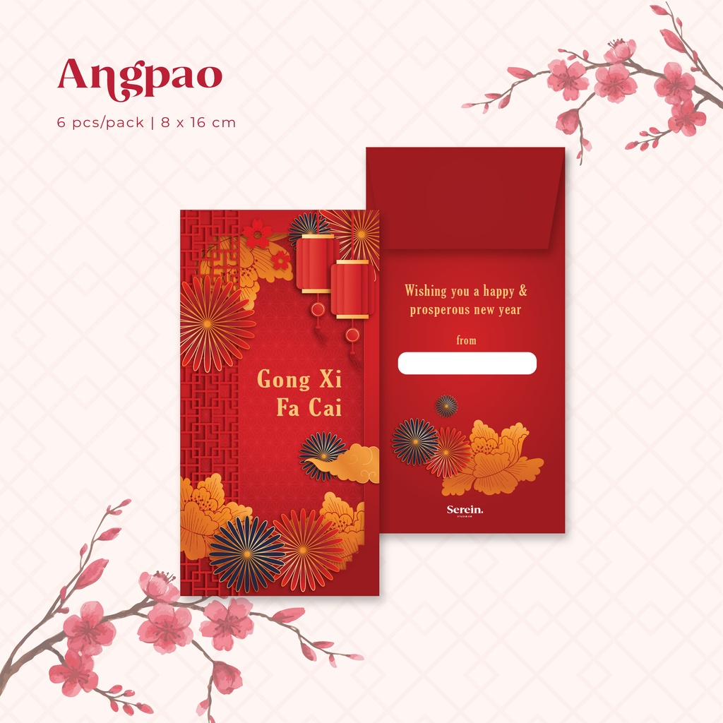 

ANGPAO CNY Imlek 2022 / Angpao Panjang Shio Macan / Hong Bao / Envelope (Red)