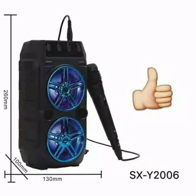 Speaker bluetooth mega bass sx-y2006 free mic