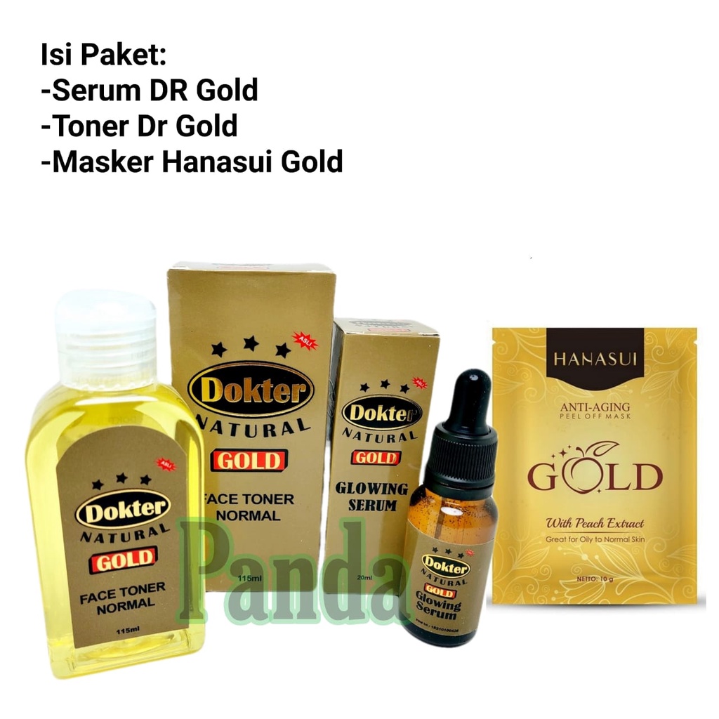 Paket Kecantikan 3in1 Serum DR Gold+Toner DR Gold+Masker Hanasui Gold
